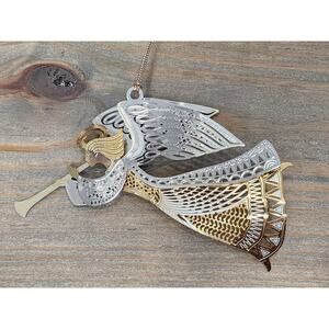 Baldwin 2004 24kt Gold Over Brass Angel with Flute Ornament